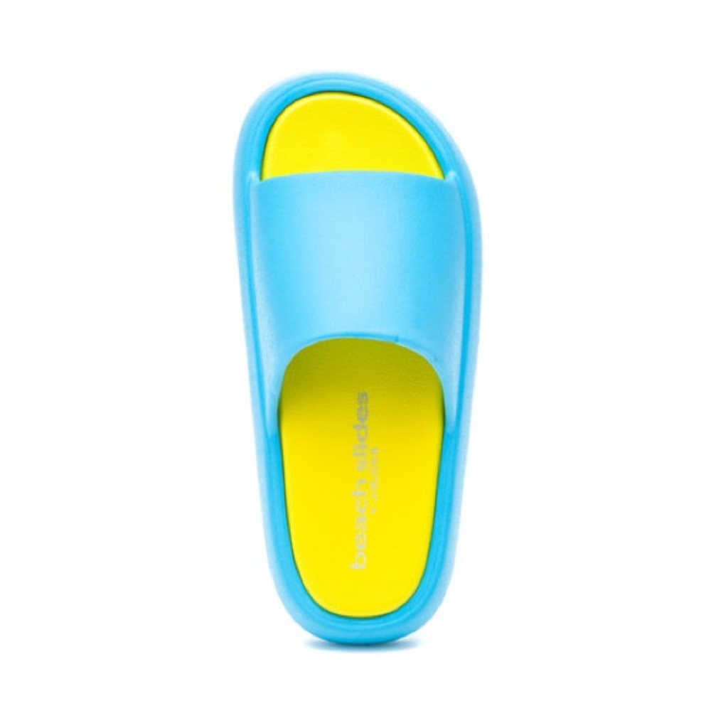 J/SLIDES SQUISH slides in turquoise/yellow